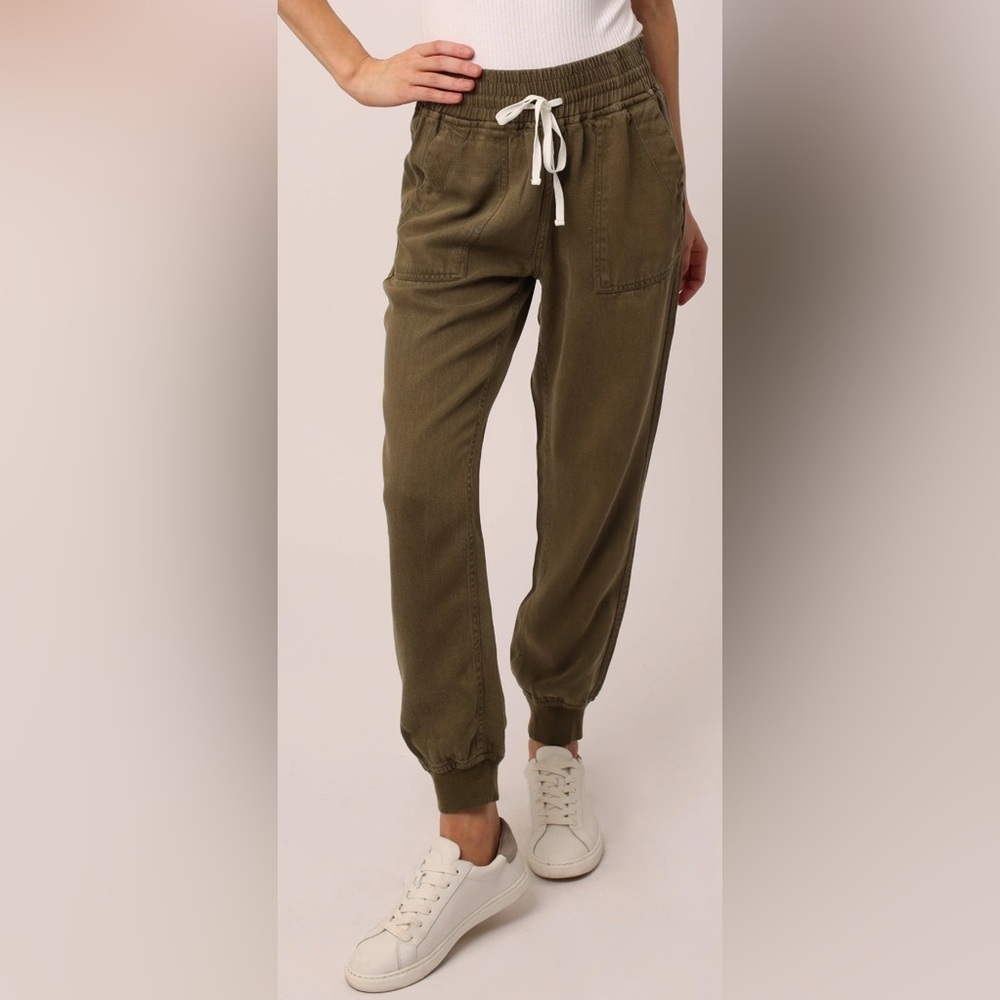 Dear John Jacey Mauve High Rise Ankle Pockets Joggers Casual Cozy Size Med